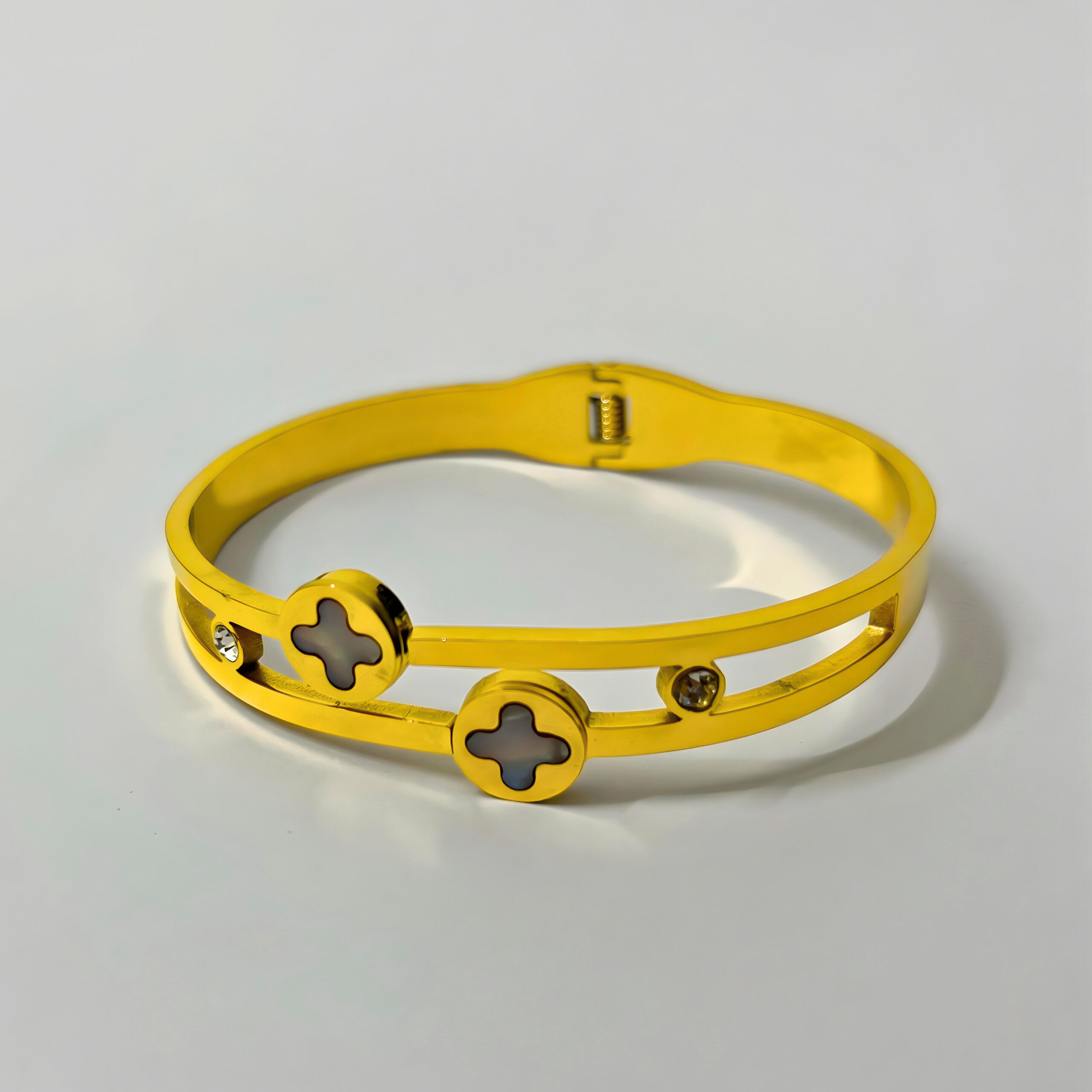 Gold-Plated Stainless Steel Bangle Bracelet