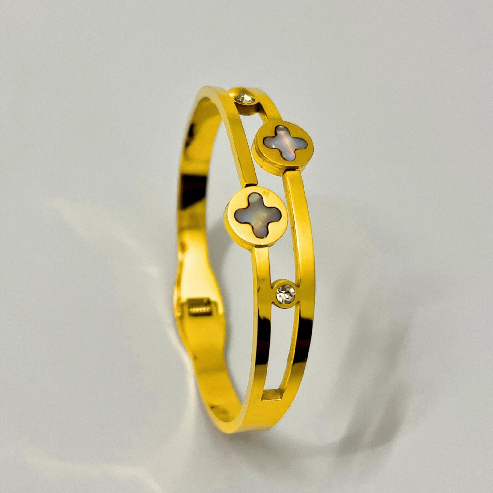 Gold-Plated Stainless Steel Bangle Bracelet - Image 6