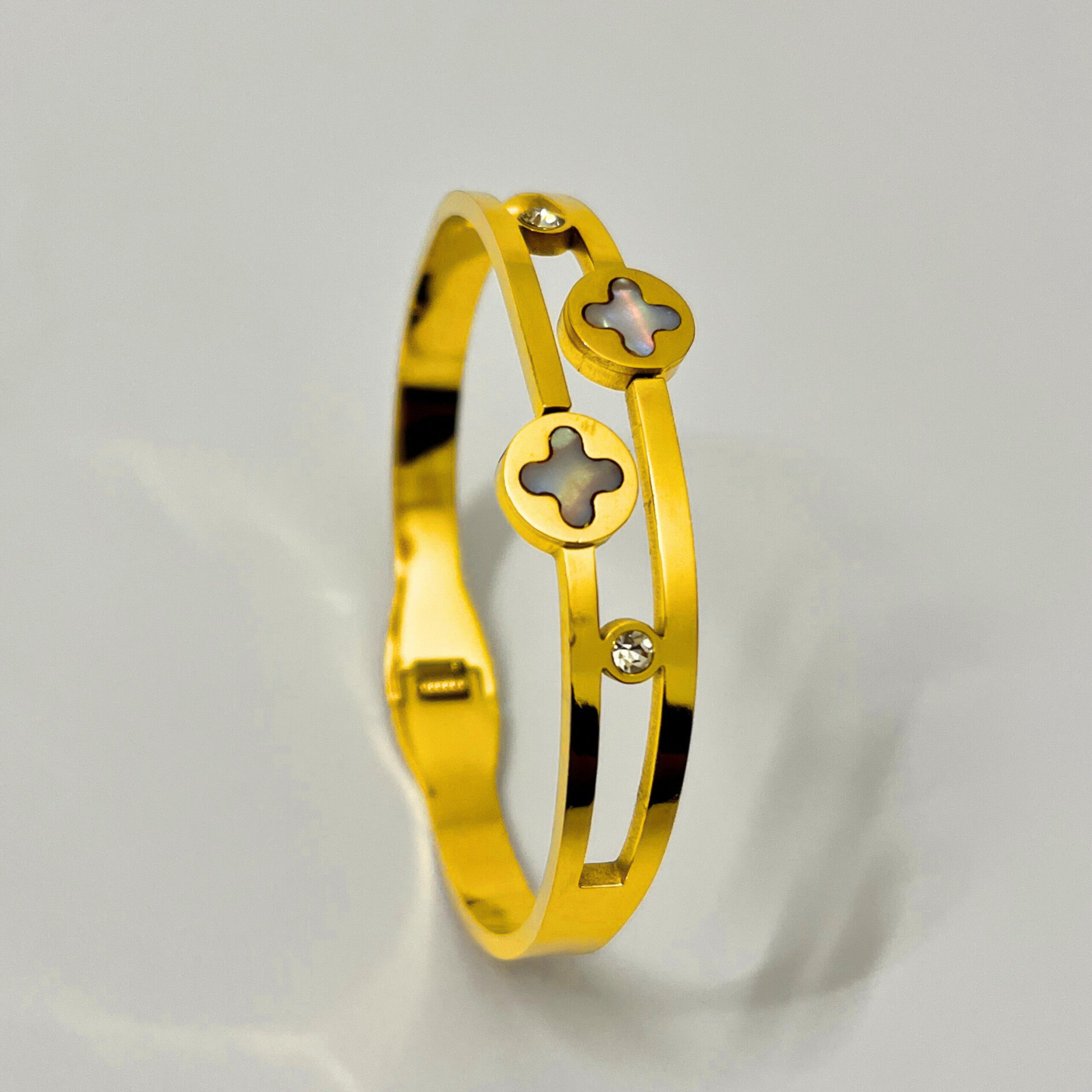 Gold-Plated Stainless Steel Bangle Bracelet - Image 6