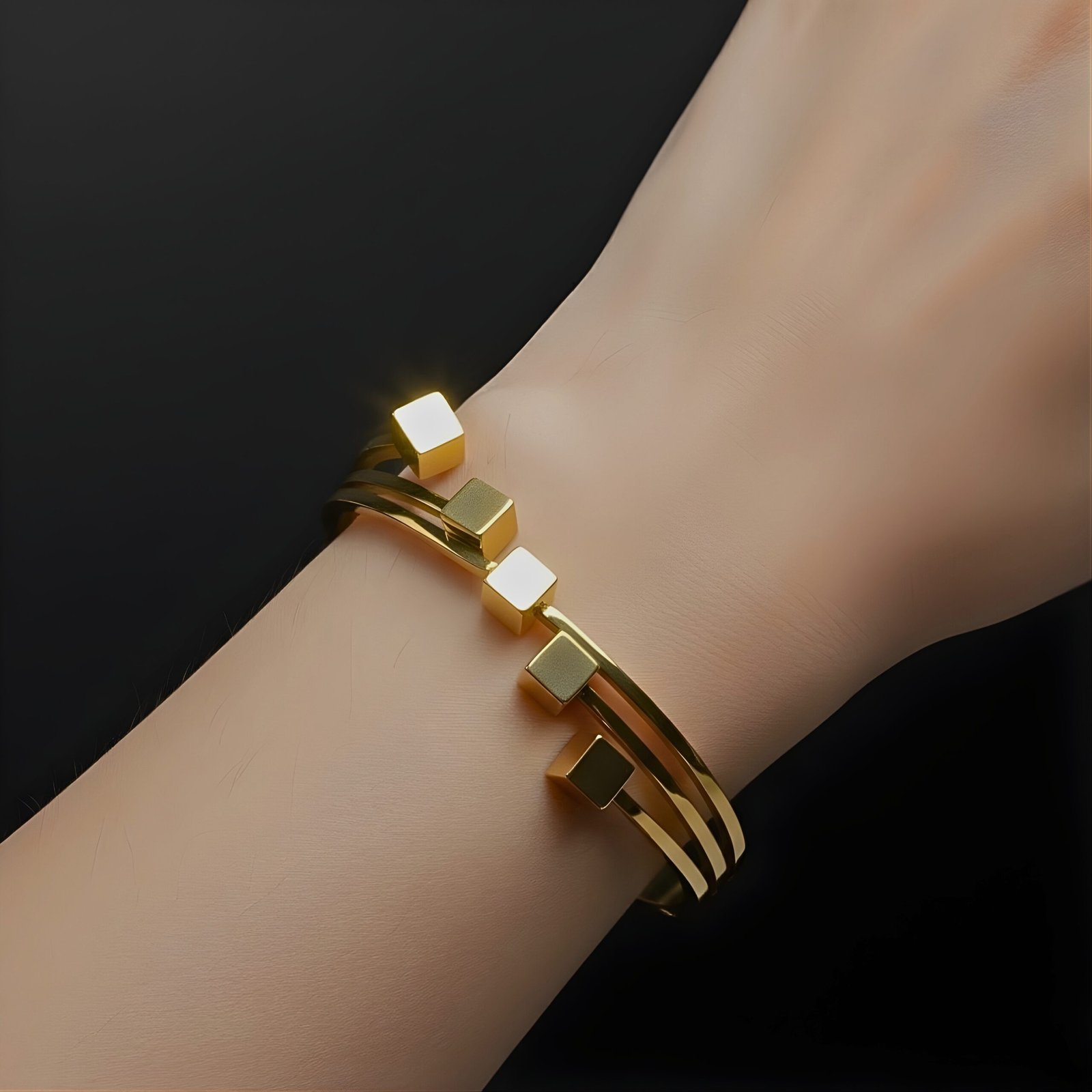 open-ended gold plated cuff bracelet - Image 2