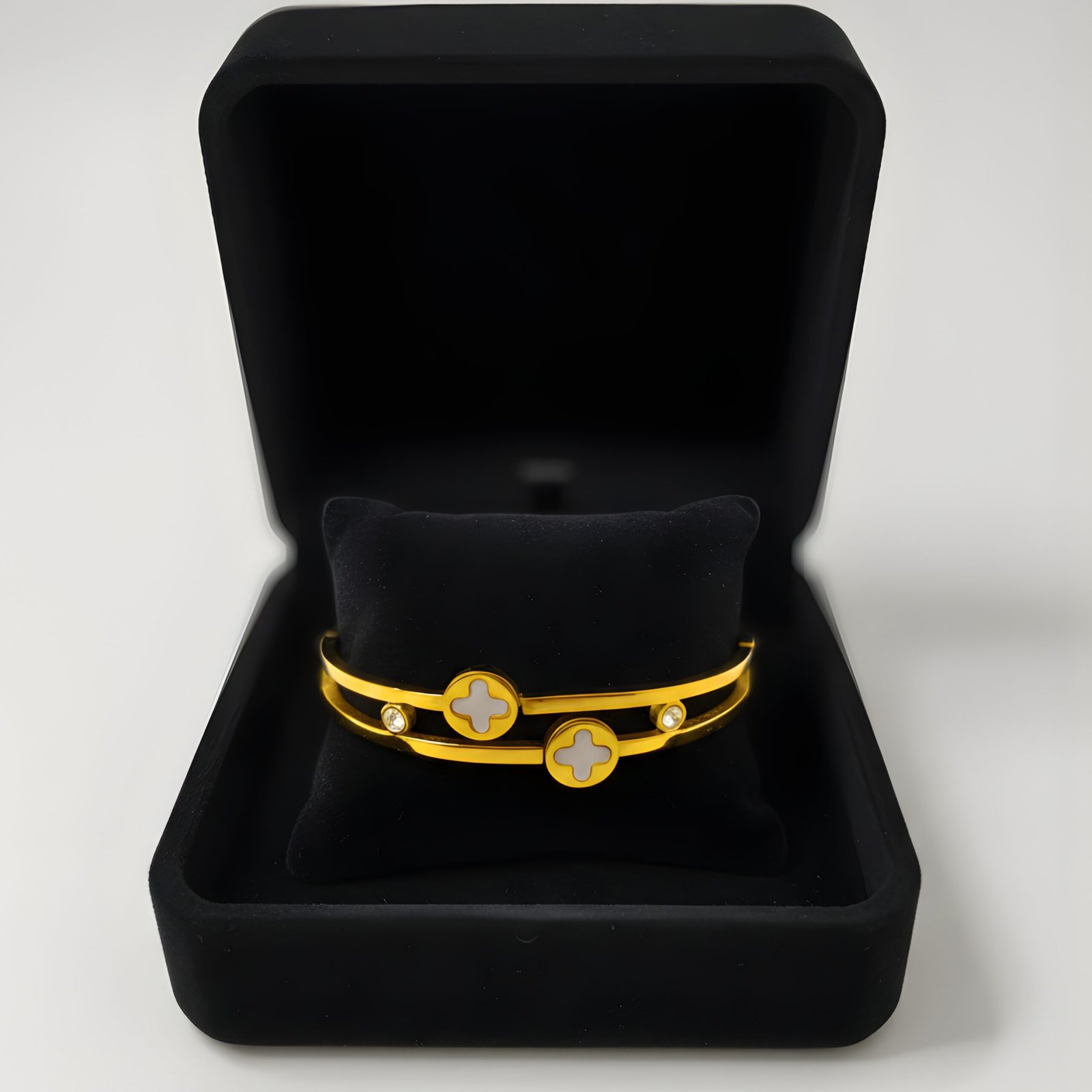 Gold-Plated Stainless Steel Bangle Bracelet - Image 4