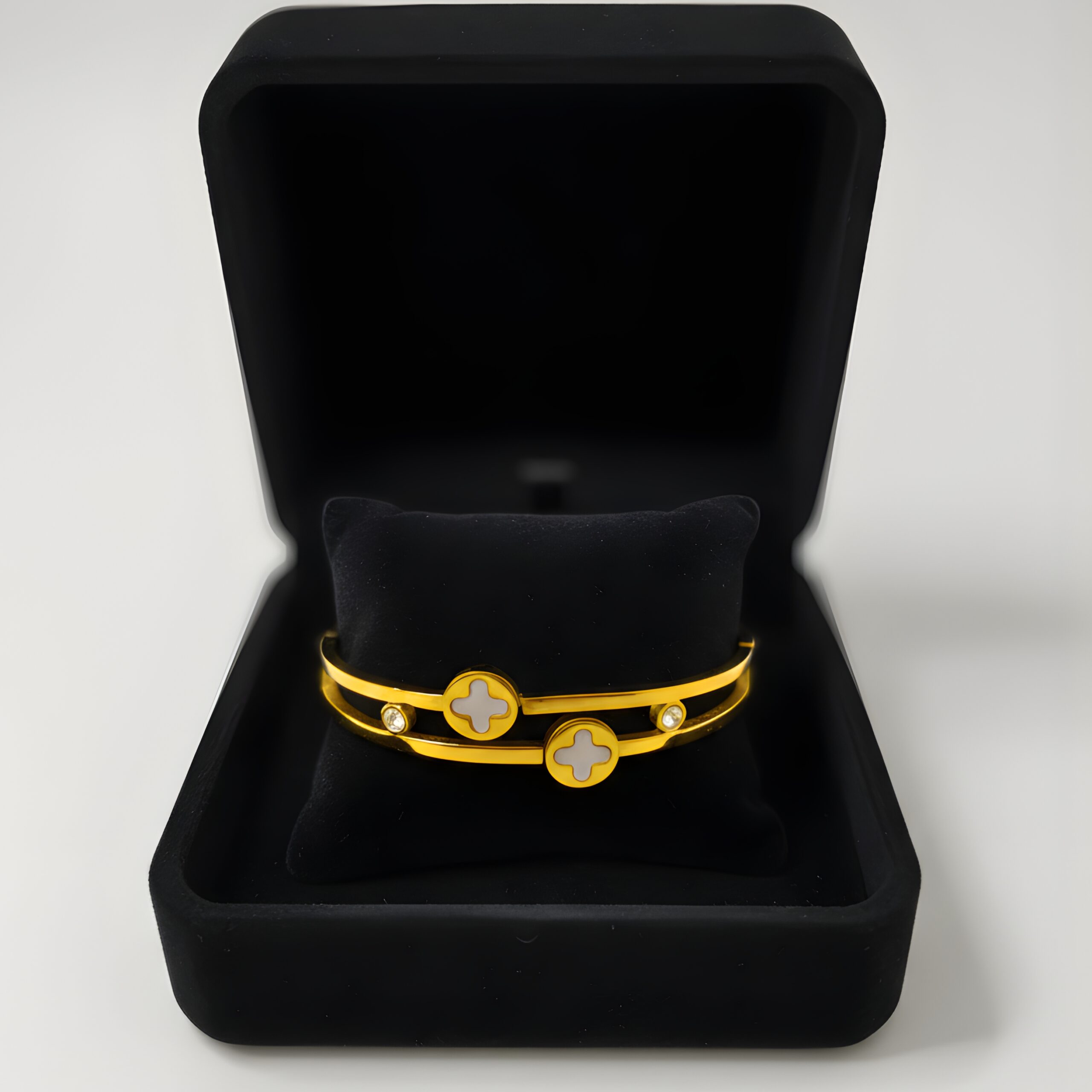 Gold-Plated Stainless Steel Bangle Bracelet - Image 4