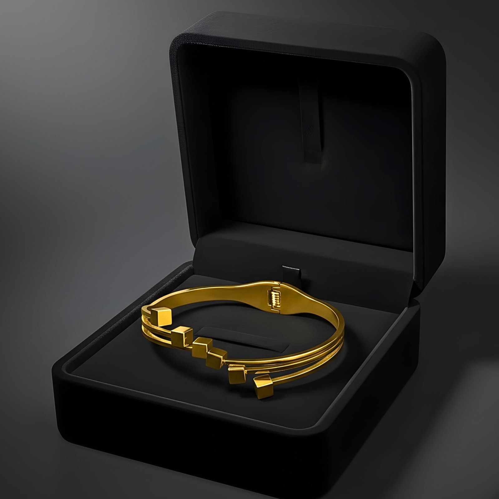 open-ended gold plated cuff bracelet - Image 4