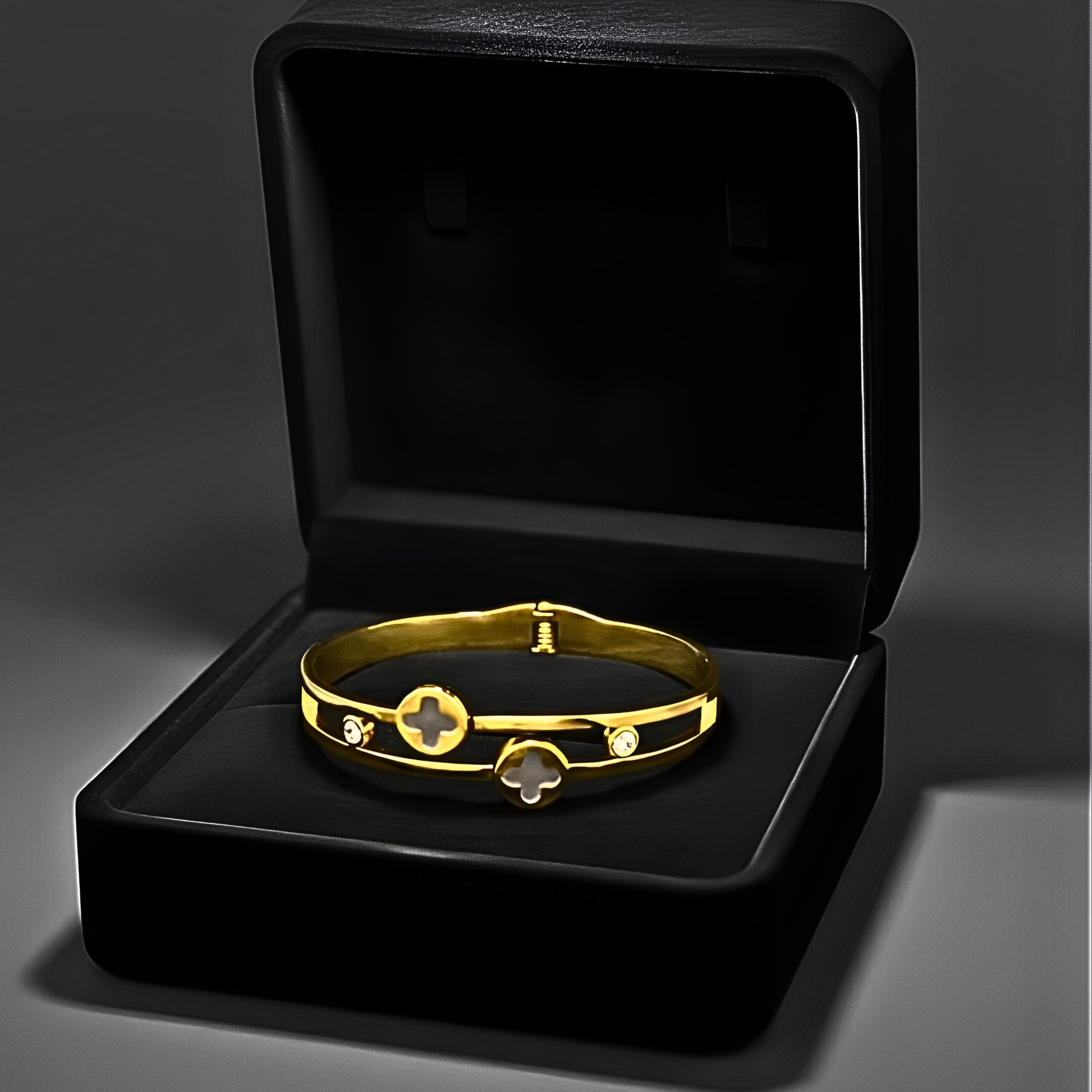 Gold-Plated Stainless Steel Bangle Bracelet - Image 3